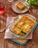 Ravioli gratin with spinach