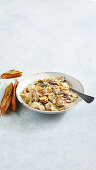 Creamy French onion pasta with sage and mushrooms