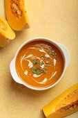 Pumpkin soup with cream and spices