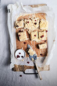 Grenoble nut cake with cranberries