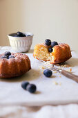 Mini bundt cakes with blueberries