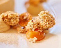 Panna cotta with hazelnut brittle and caramel