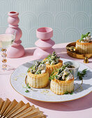Vol au Vents with green asparagus and crème fraîche