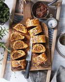 Kangaroo sausage in a dressing gown