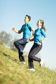 Excercising couple, people sport