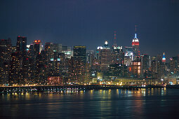 New York sparkles at Night, Manhattan, New York, USA