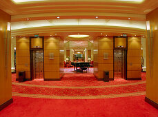 Elevator and corridors of grand lobby, Queen Mary