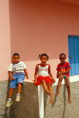 Children in Santa Maria, Santa Maria, Sal, Cape Verde Islands, Africa