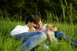 Family in nature, People