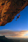 Man rock climbing, Freeclimbing, South Africa