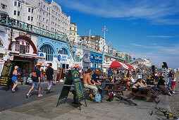 Bars and cafes along the Marine Parade, Brighton, East Sussex, England, Great Britain
