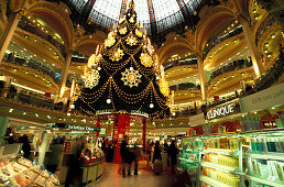Christmas decoration in the department store Galerie Lafayette, Paris, France, Europe