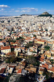 View over Athens towards Mount Lycabettus, Athens, Greece