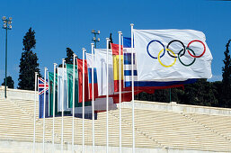 Olympic Flags, Panathenian Stadium Athens, Greece