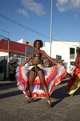 Woman, Disguised, Beauty, Dancing, Beauties dancing at the Carnival, Le Moule, Grande-Terre, Guadeloupe, Caribbean Sea, America