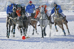 Playing polo in the snow, International tournament in Livigno, Italy
