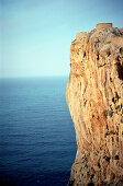 Cliff at the east coast in the sunlight, Mallorca, Spain, Europe