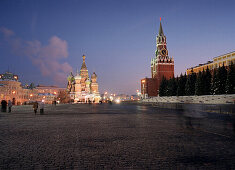 Saint Basil's cathedral with Kremlin, Red Square, Moscow, Russia