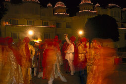 Indische Hochzeitsfeier von Touristen, Jai Mahal Palace Hotel, Jaipur, Indien