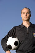 Referee before soccer match