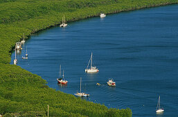 View from Grassy Hill lookout, Cooktown, River Endeavour, Cape York Peninsula, Queensland, Australia