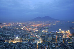 Napoli panoramic view & Vesuv, Neapel, Panorama mit Hafen und Vesuv