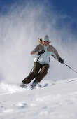 Woman skiing in the Alps, Wintersports, Lech, Austria