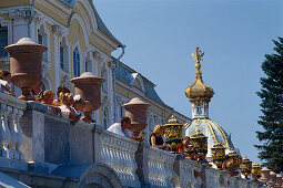 Terrace, Grand Palace, Peterhof St. Petersburg, Russia