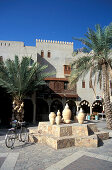 Souk, market with ceramic jugs under blue sky, Nizwa, Oman, Middle East, Asia