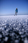 Young woman ice skating