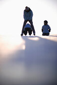 Family ice skating