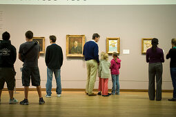 Visitors, Van Gogh Museum, Visitors looking at paintings of van Gogh, rear view, Van Gogh Museum, Amsterdam, Holland, Netherlands