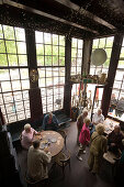 People, Het Papeneiland, Jordaan, People sitting in Het Papeneiland, the oldest brown or bruin cafe, Jordaan, Amsterdam, Holland, Netherlands