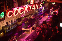 Bar at nightclub Flex, Vienna, Austria