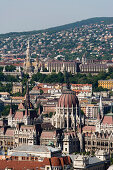 View to the Parliament, View from Budapest Eye Sightseeing Balloon to the Parliament, Pest, Budapest, Hungary