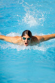 Swimmer with goggles