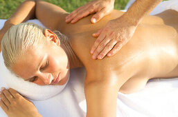 Woman enjoying massage