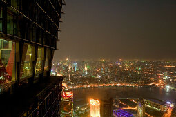 View from Jinmao Tower,Center of Pudong, Huangpu River, Pearl Orient Tower, TV Tower, city centre, Jinmao