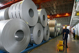 ThyssenKrupp, steel, hall, plant, sheet metal, rolled steel, rolling mill