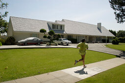 Jogger, Einzelhäuser, Villen, Villa, Los Angeles, Kalifornien, Vereinigte Staaten von Amerika, U.S.A.