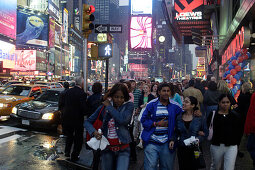 Shopping, Rush hour, Times Square, Manhattan, New York City, New York, United States of America, U.S.A.