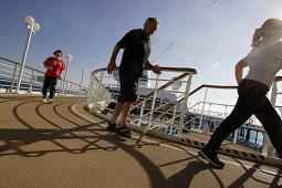 early morning exercise, walking, sun deck, jogging path, cruise ship MS Delphin Renaissance, Cruise Bremerhaven - South England, England