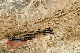 Hanging monastery on a rock face, Heng Shan North, Shanxi province, China, Asia