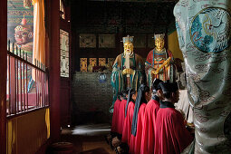 Taoist monks in Zhongyue temple Taoist Buddhist mountain, Song Shan, Henan province, China, Asia