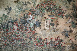 wall mural, painting, Tai Shan, Shandong province, Taishan, Mount Tai, China, Asia, World Heritage, UNESCO