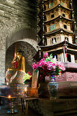 Beamless Hall in Xiantong Tempel, 16 stöckige Holzpagode, Wutai Shan, Ziegelbau, Taihuai Stadt, Provinz Shanxi, China, Asien