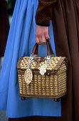 Handbag of a woman wearing a dirndl dress, pilgrimage to Maria Eck, Siegsdorf, Chiemgau, Upper Bavaria, Bavaria, Germany