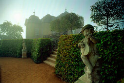 Rococo castle in fog, Dornburg (Saale), Thuringia, Germany