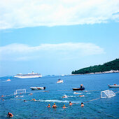 Water polo match in the Adriatic Sea, Dubrovnik, Dalmatia, Croatia