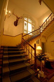 Schloss Kittendorf bei Stavenhagen, Treppe, Mecklenburg-Vorpommern, Deutschland, Europa